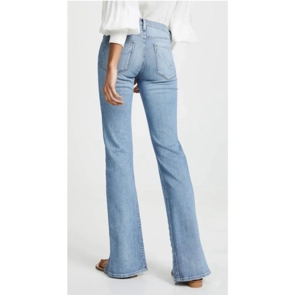 HUDSON Women 30 Jeans Split Leg Nico Mid Rise Cigarette Grommets Pintuck Lt Blue - Picture 2 of 15